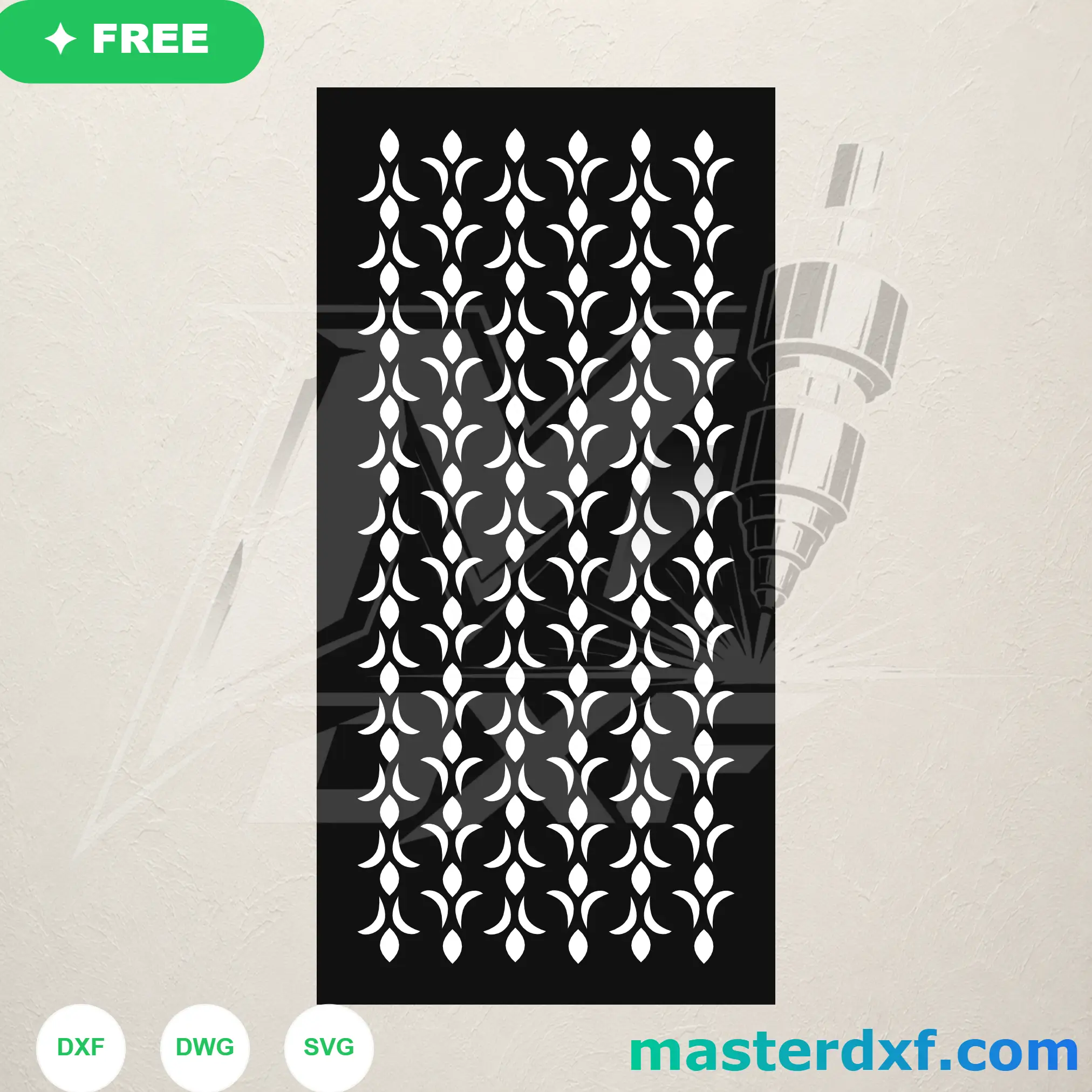 Fleur Diamond Lattice DXF Panel for Refined Vertical Screens DXF File